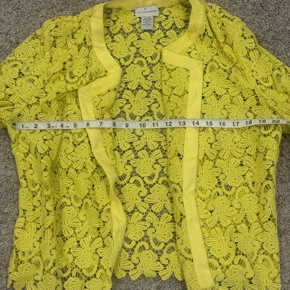 Soft Surroundings 100% Cotton Neon Lace jacket Size Medium - Picture 5 of 6